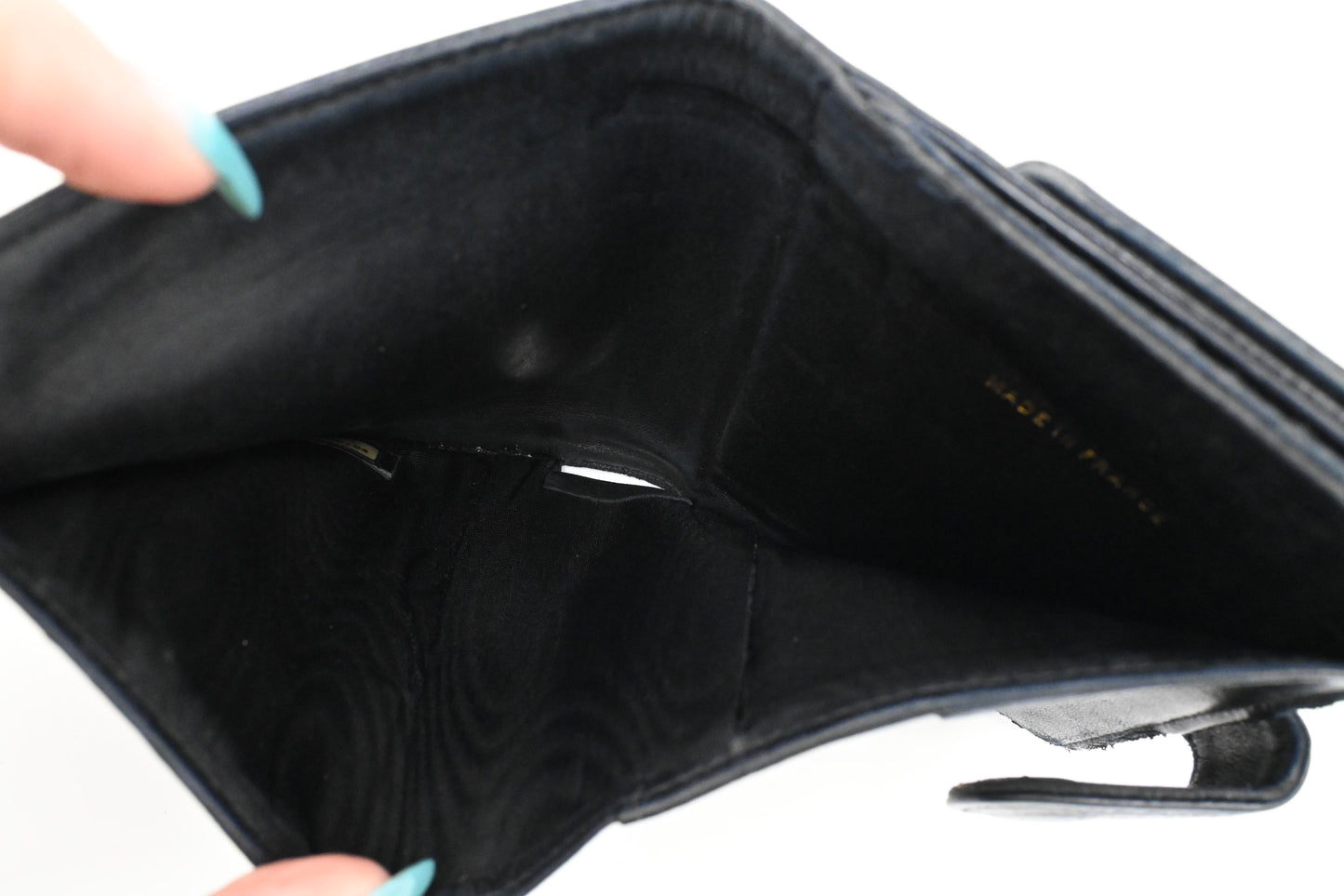 Chanel Compact Wallet in Black Caviar Leather