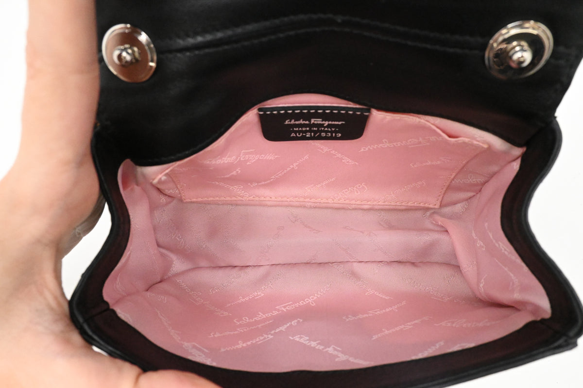 Ferragamo Crossbody Bag in Black Patent Leather