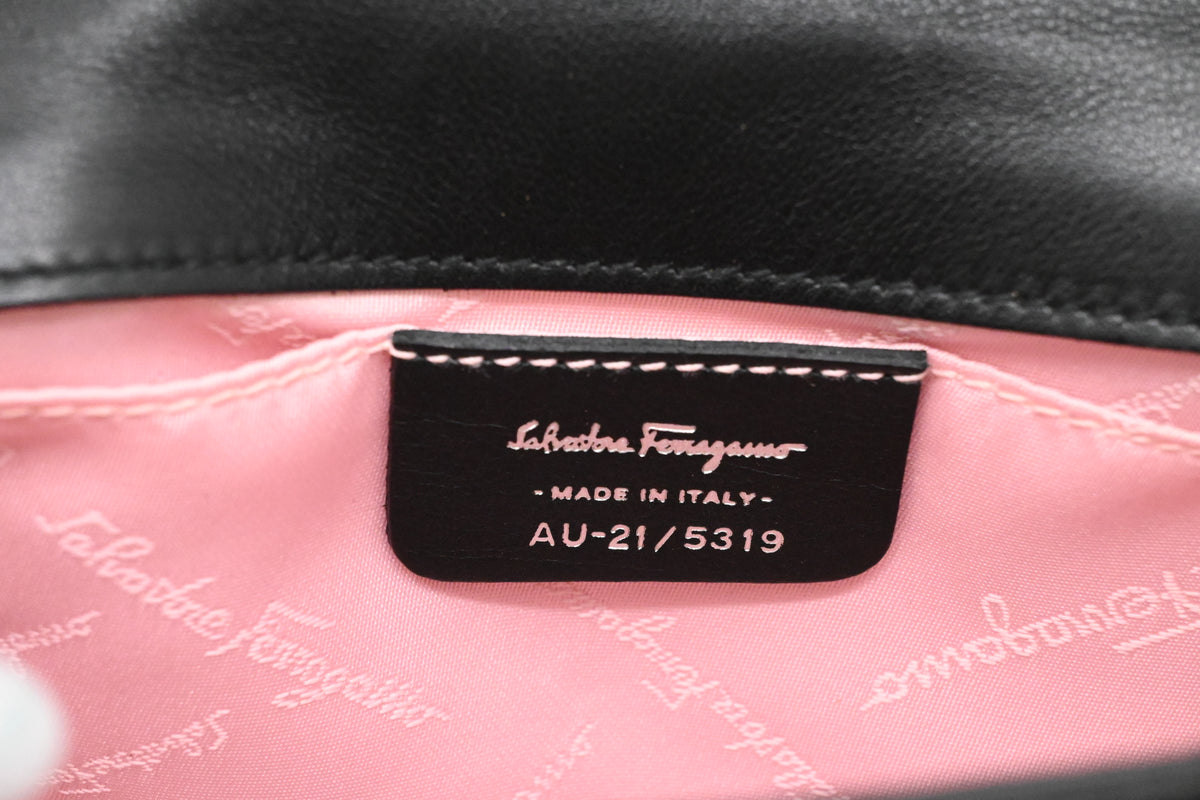 Ferragamo Crossbody Bag in Black Patent Leather
