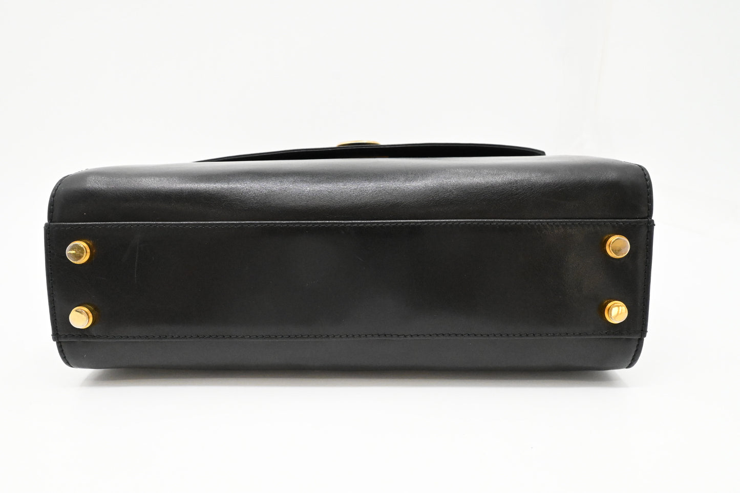 Ferragamo Gancini Two Way Bag in Black Leather