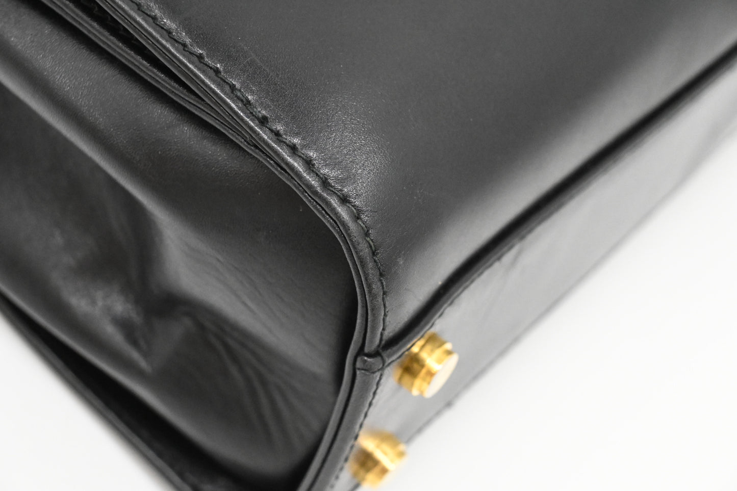 Ferragamo Gancini Two Way Bag in Black Leather