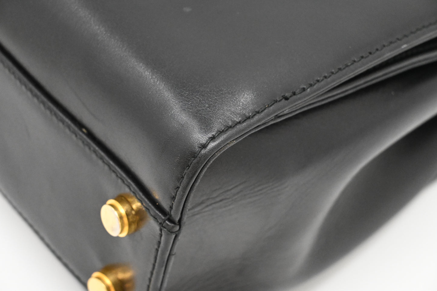 Ferragamo Gancini Two Way Bag in Black Leather