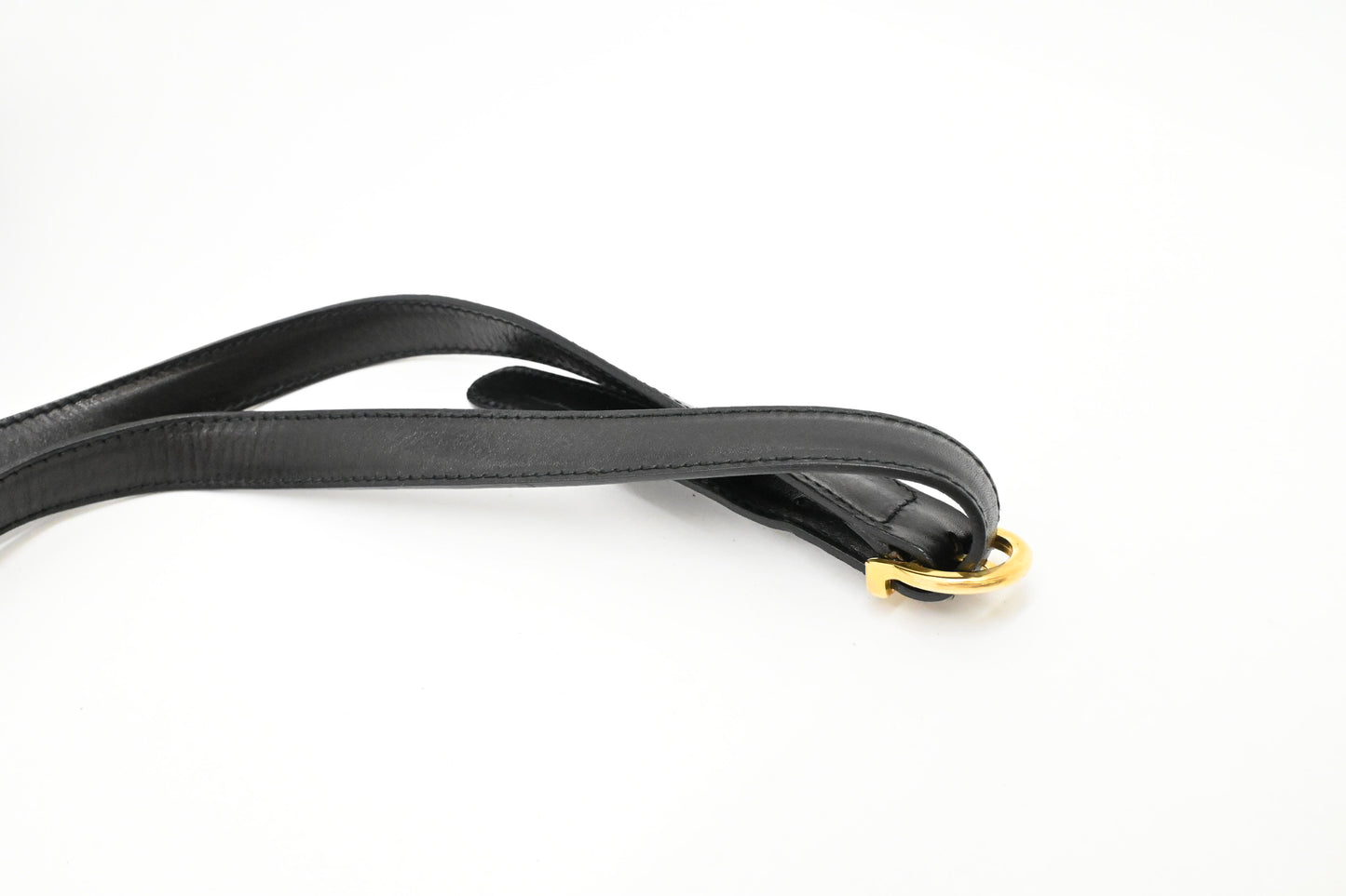 Ferragamo Gancini Two Way Bag in Black Leather