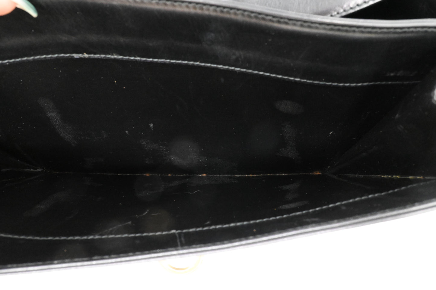 Ferragamo Gancini Two Way Bag in Black Leather