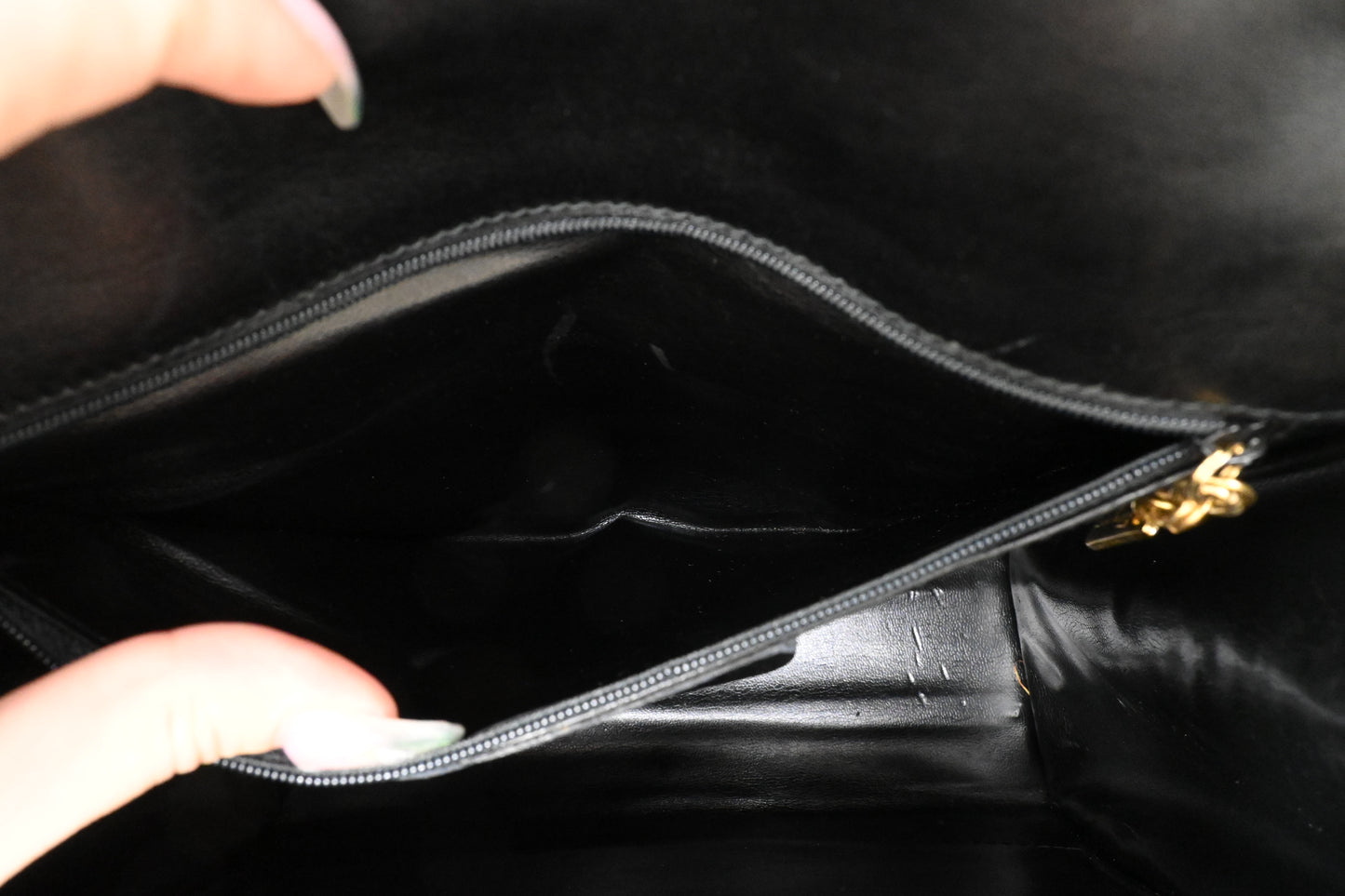 Ferragamo Gancini Two Way Bag in Black Leather