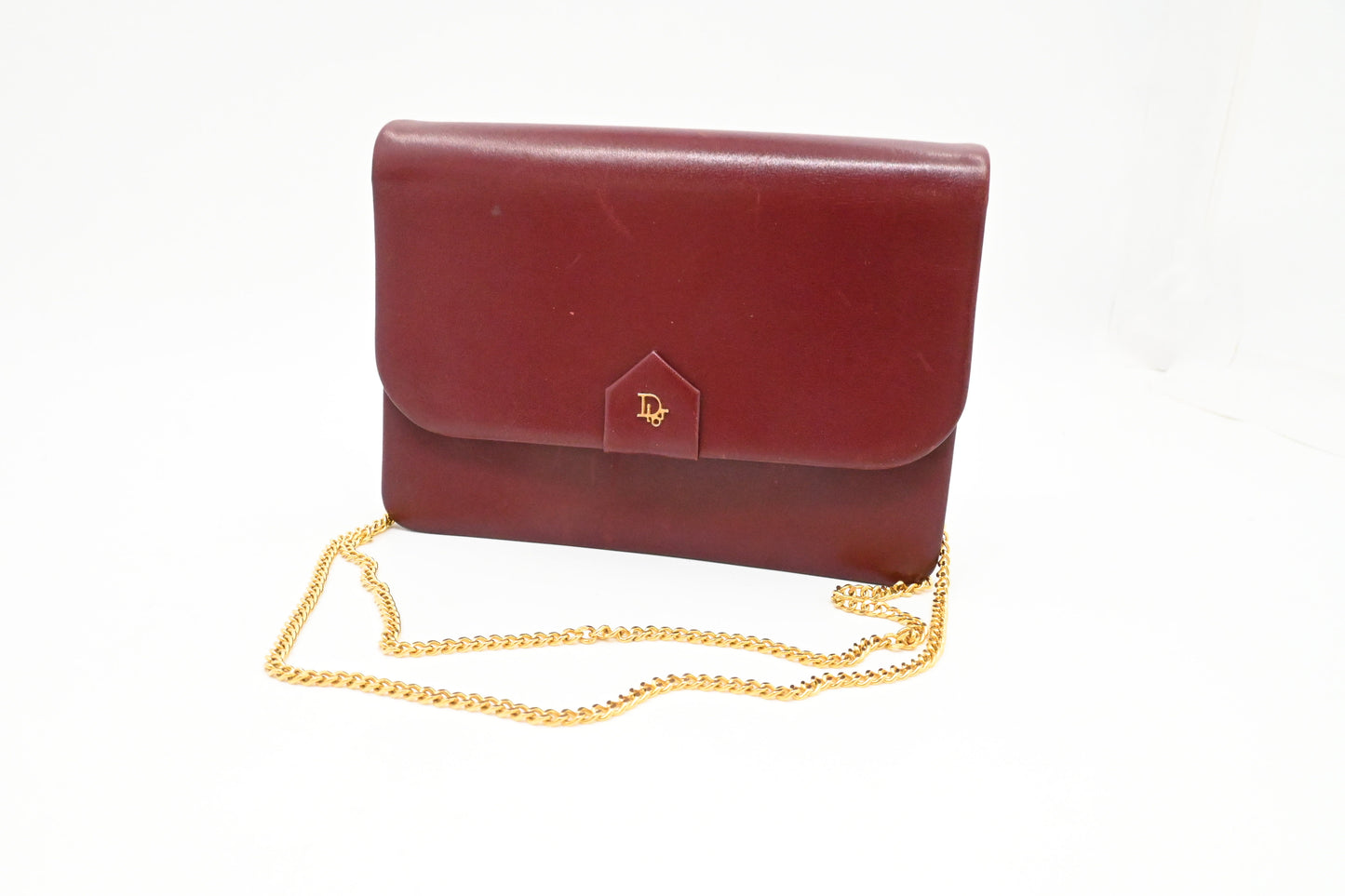 Dior Chain Bag in Burgundy Leather