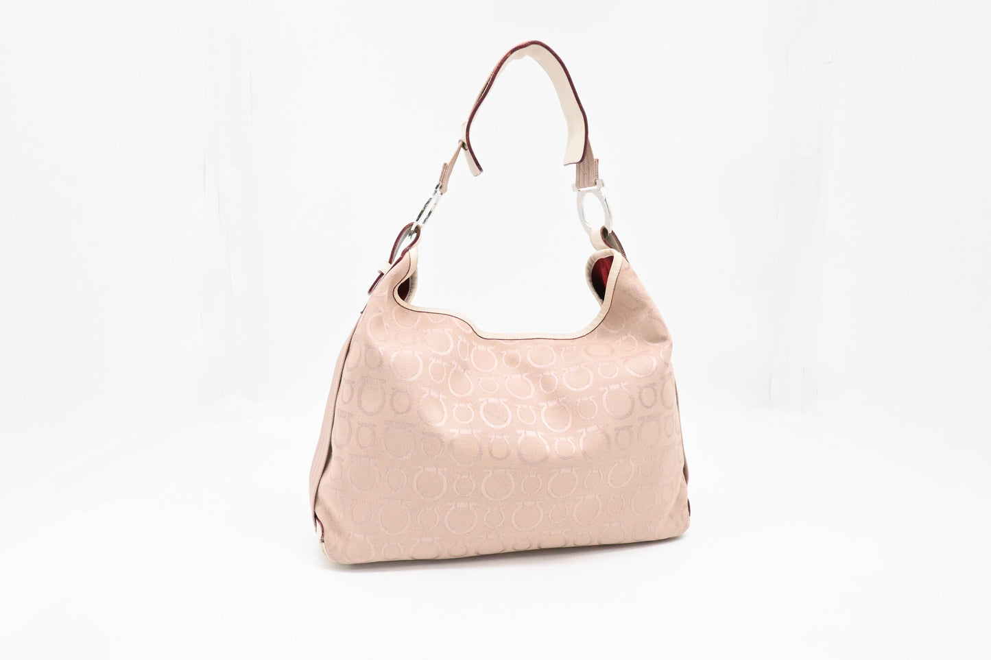 Ferragamo Shoulder Bag in Pink Gancini Canvas
