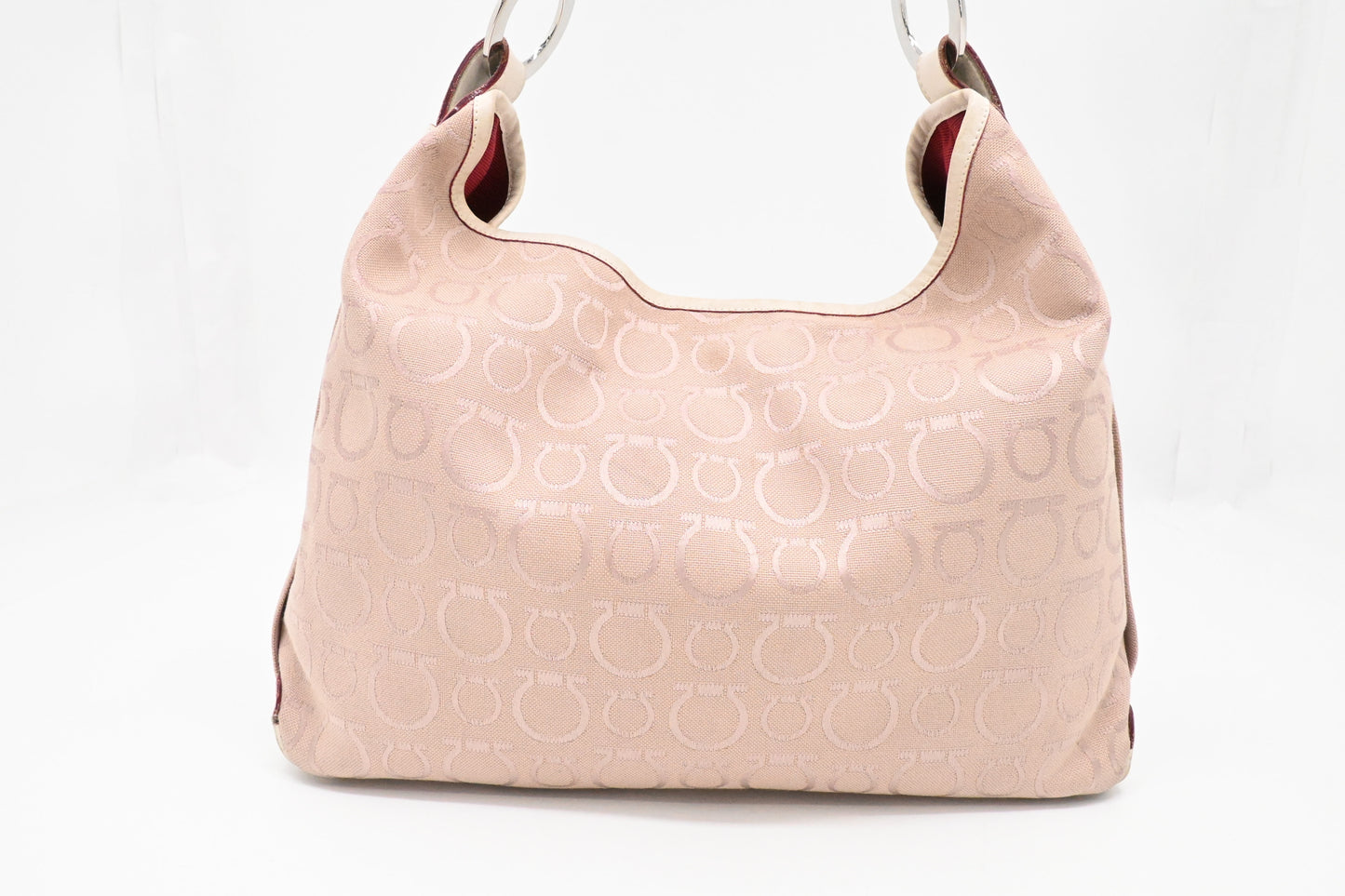 Ferragamo Shoulder Bag in Pink Gancini Canvas