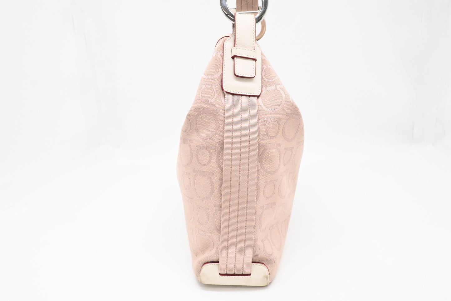 Ferragamo Shoulder Bag in Pink Gancini Canvas