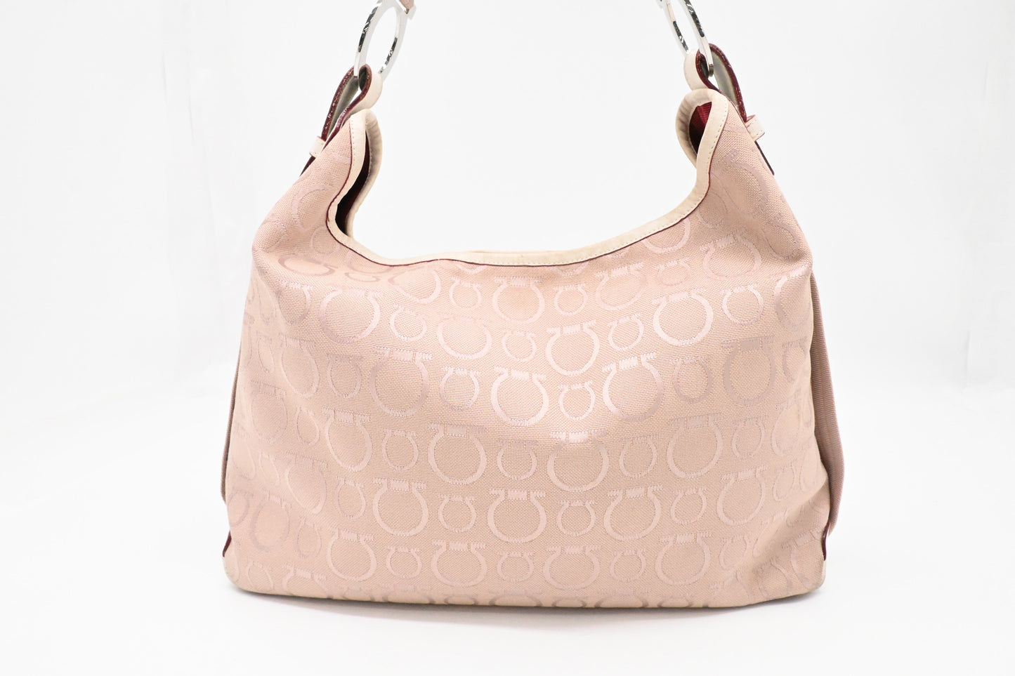Ferragamo Shoulder Bag in Pink Gancini Canvas