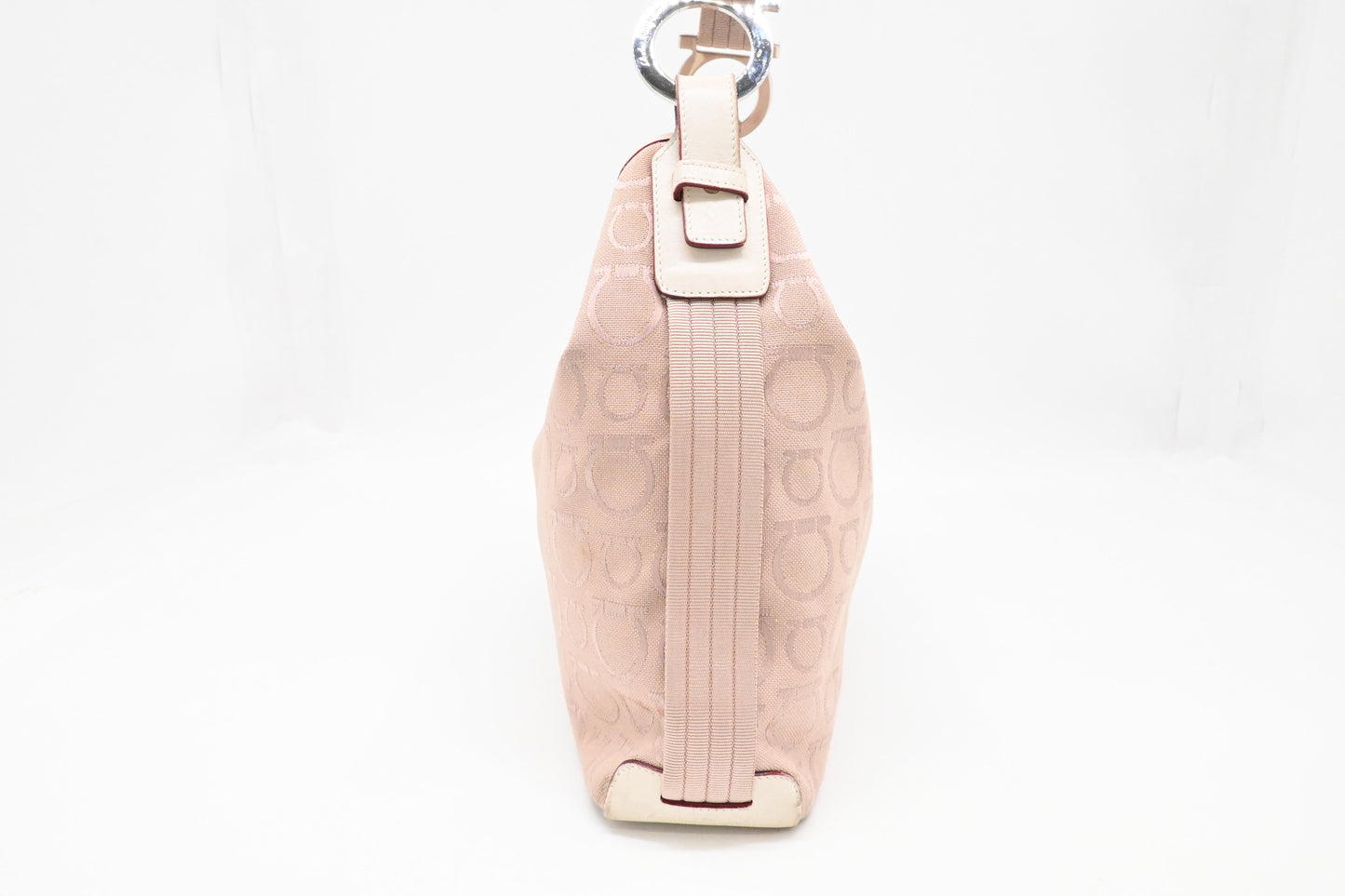 Ferragamo Shoulder Bag in Pink Gancini Canvas