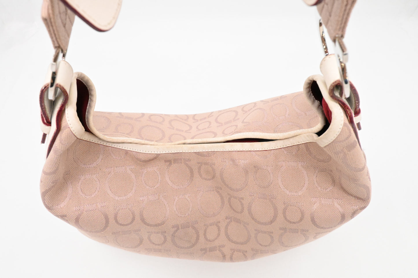 Ferragamo Shoulder Bag in Pink Gancini Canvas