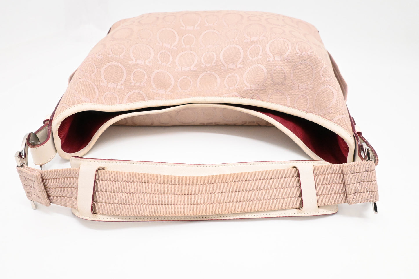 Ferragamo Shoulder Bag in Pink Gancini Canvas