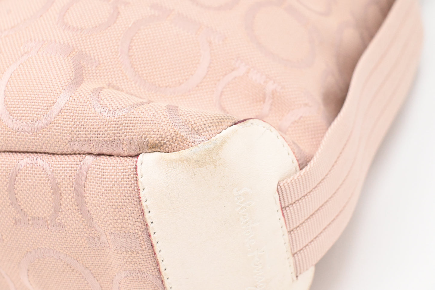 Ferragamo Shoulder Bag in Pink Gancini Canvas