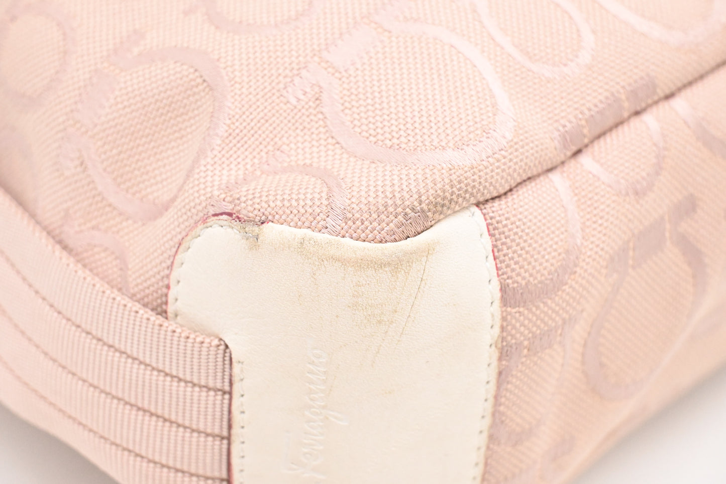 Ferragamo Shoulder Bag in Pink Gancini Canvas