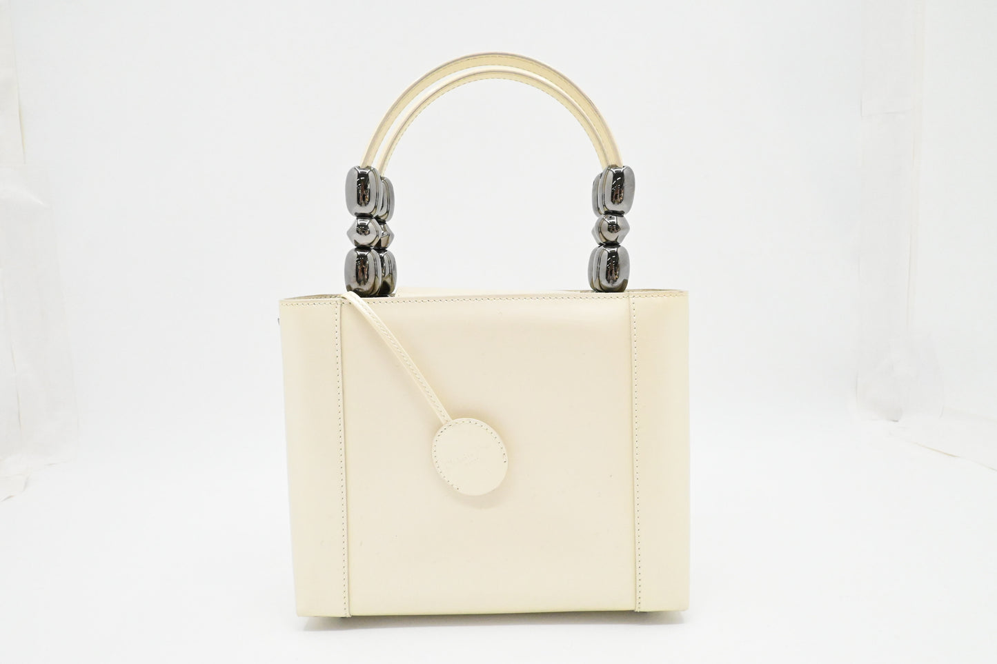 Dior Small Malice Handbag in Pearl White Patent Leather