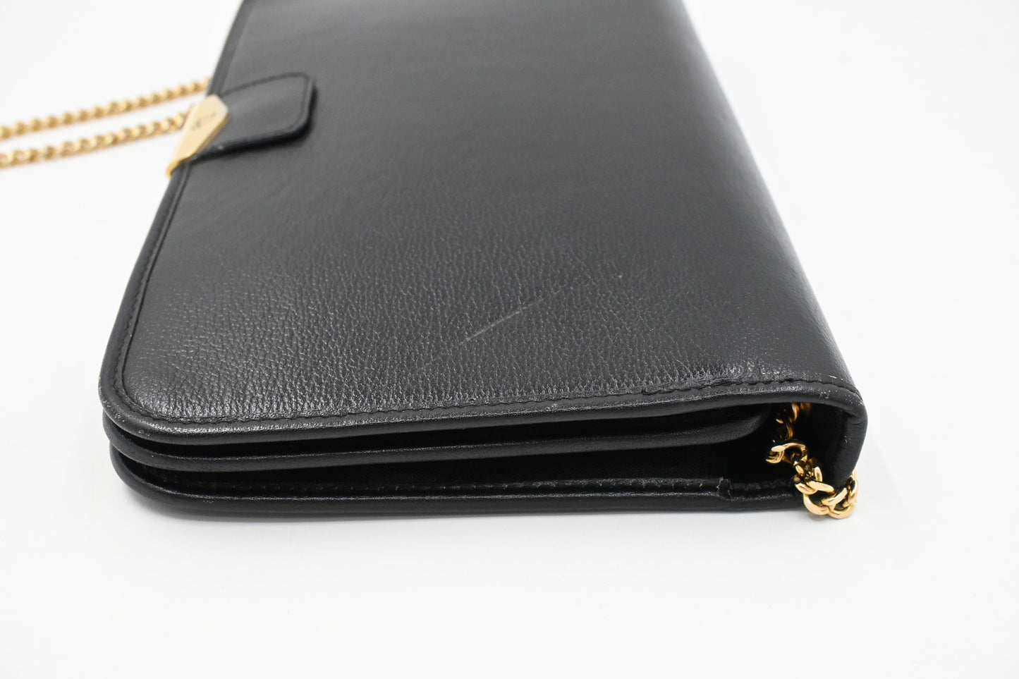 Dior Chain Shoulder Bag in Black Leather