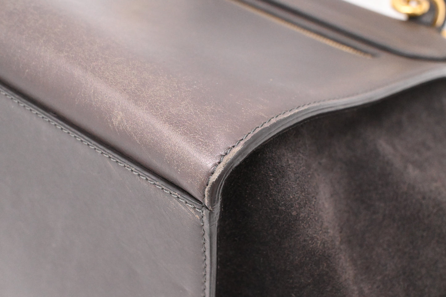 Celine Trapeze in Gray Leather