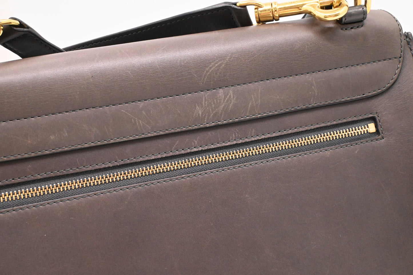Celine Trapeze in Gray Leather