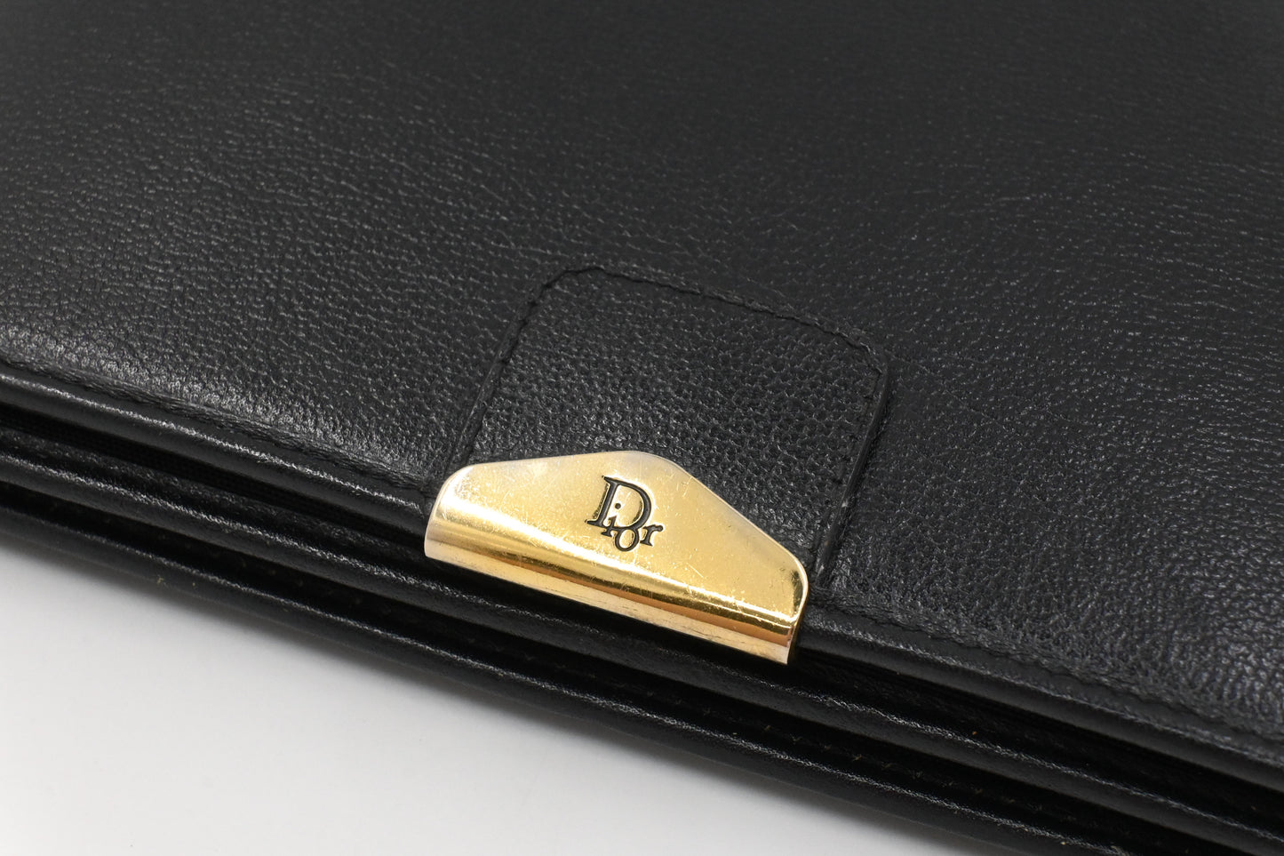 Dior Chain Shoulder Bag in Black Leather