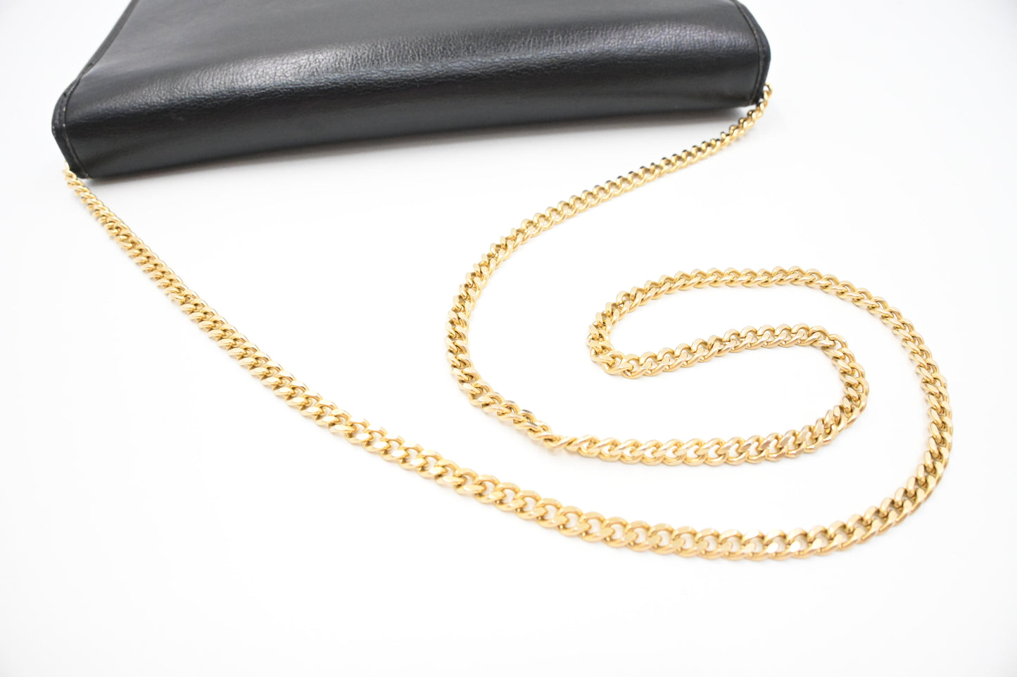 Dior Chain Shoulder Bag in Black Leather