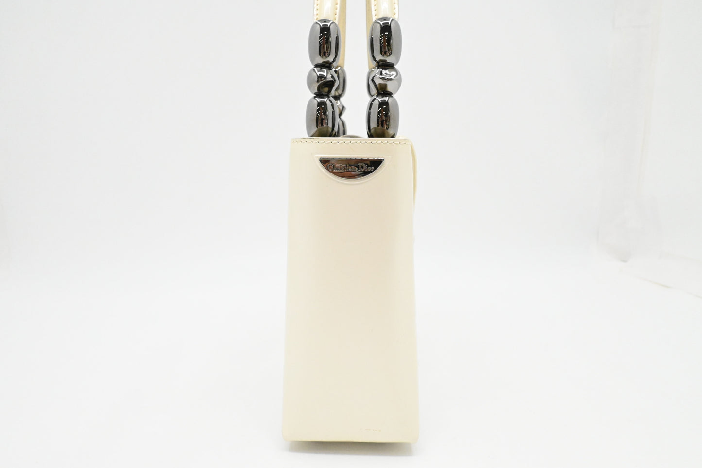 Dior Small Malice Handbag in Pearl White Patent Leather