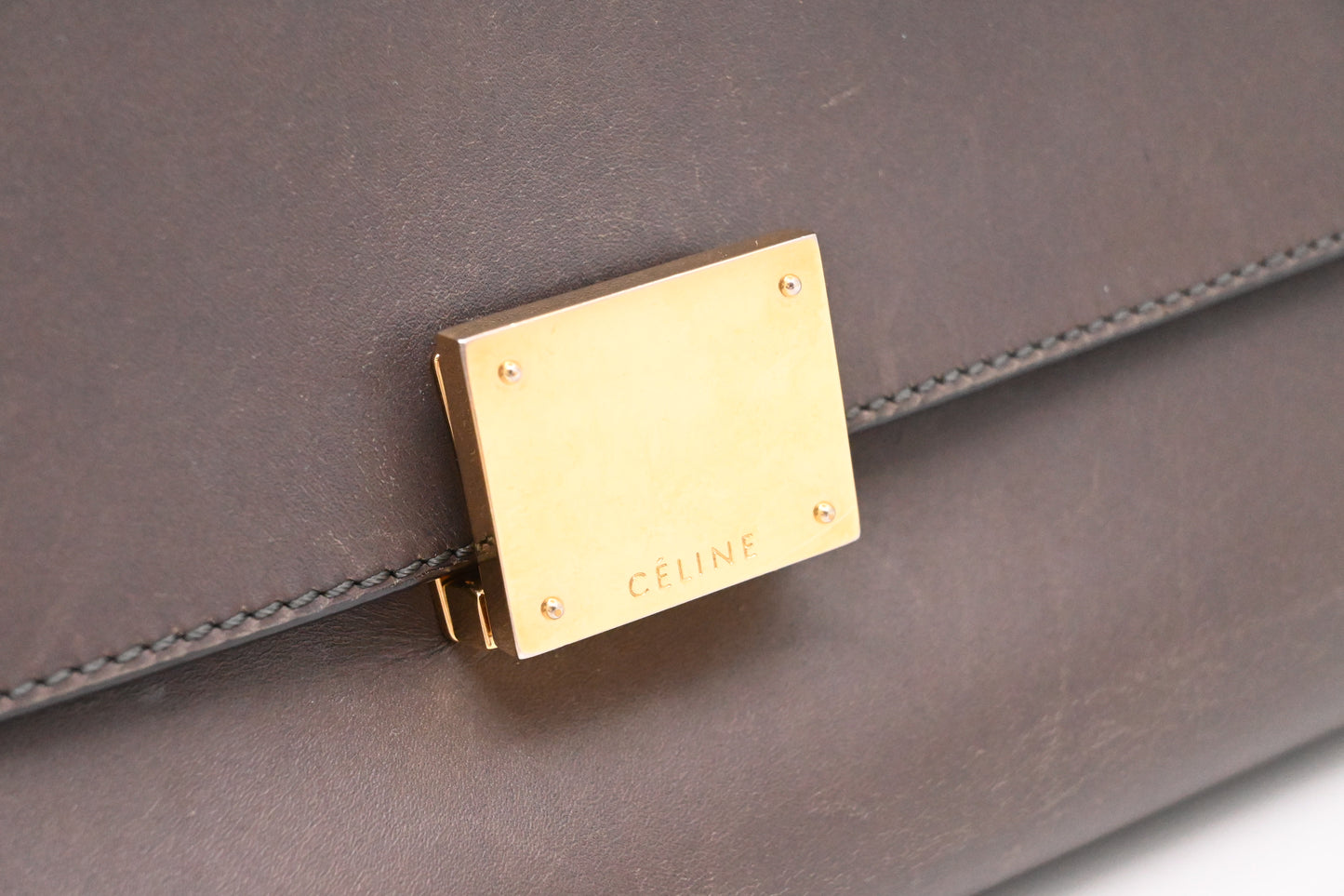 Celine Trapeze in Gray Leather