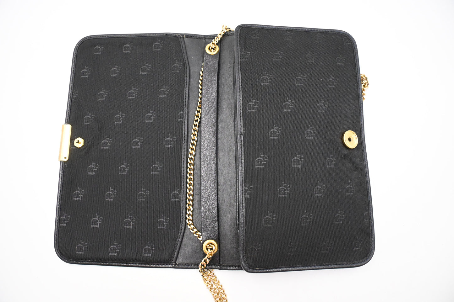 Dior Chain Shoulder Bag in Black Leather