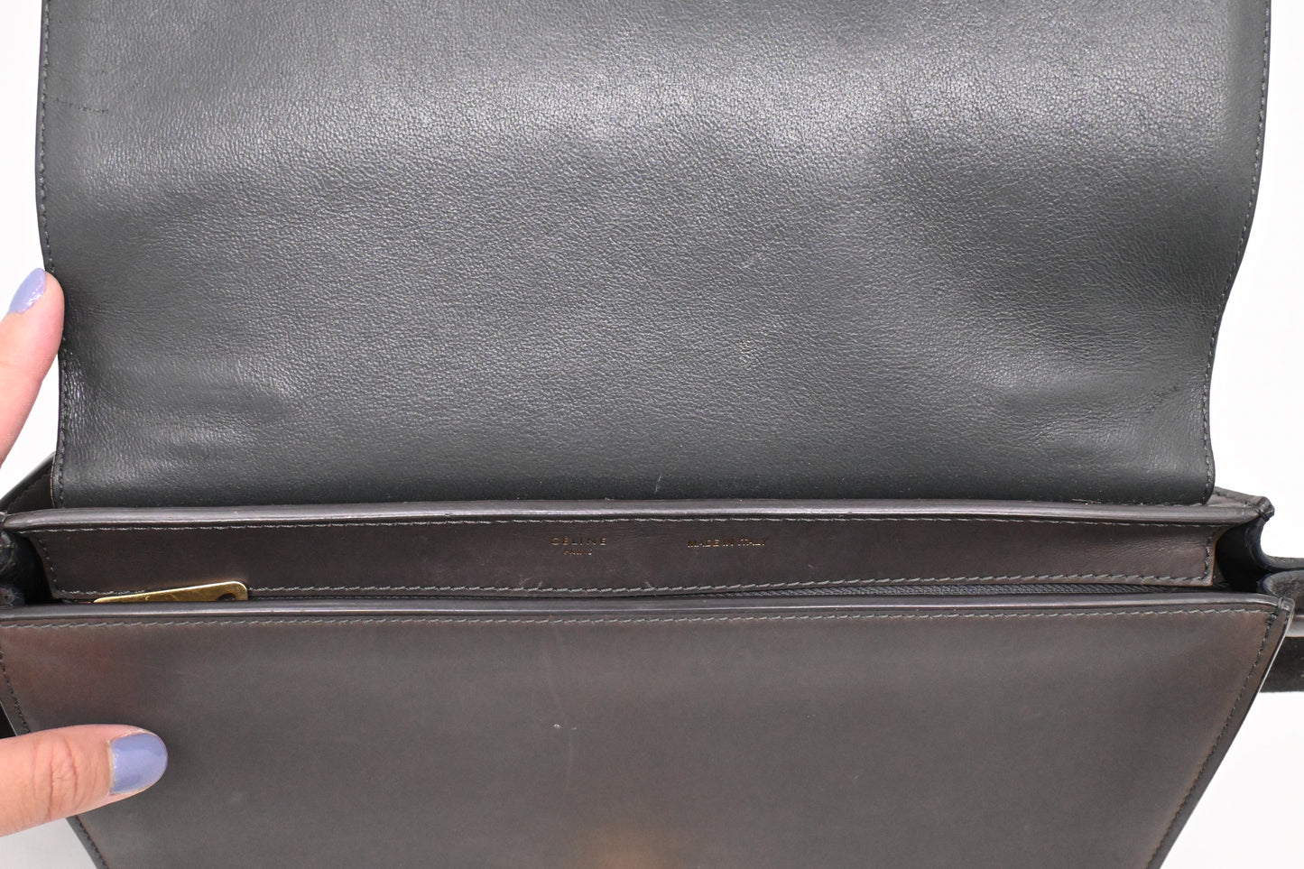 Celine Trapeze in Gray Leather