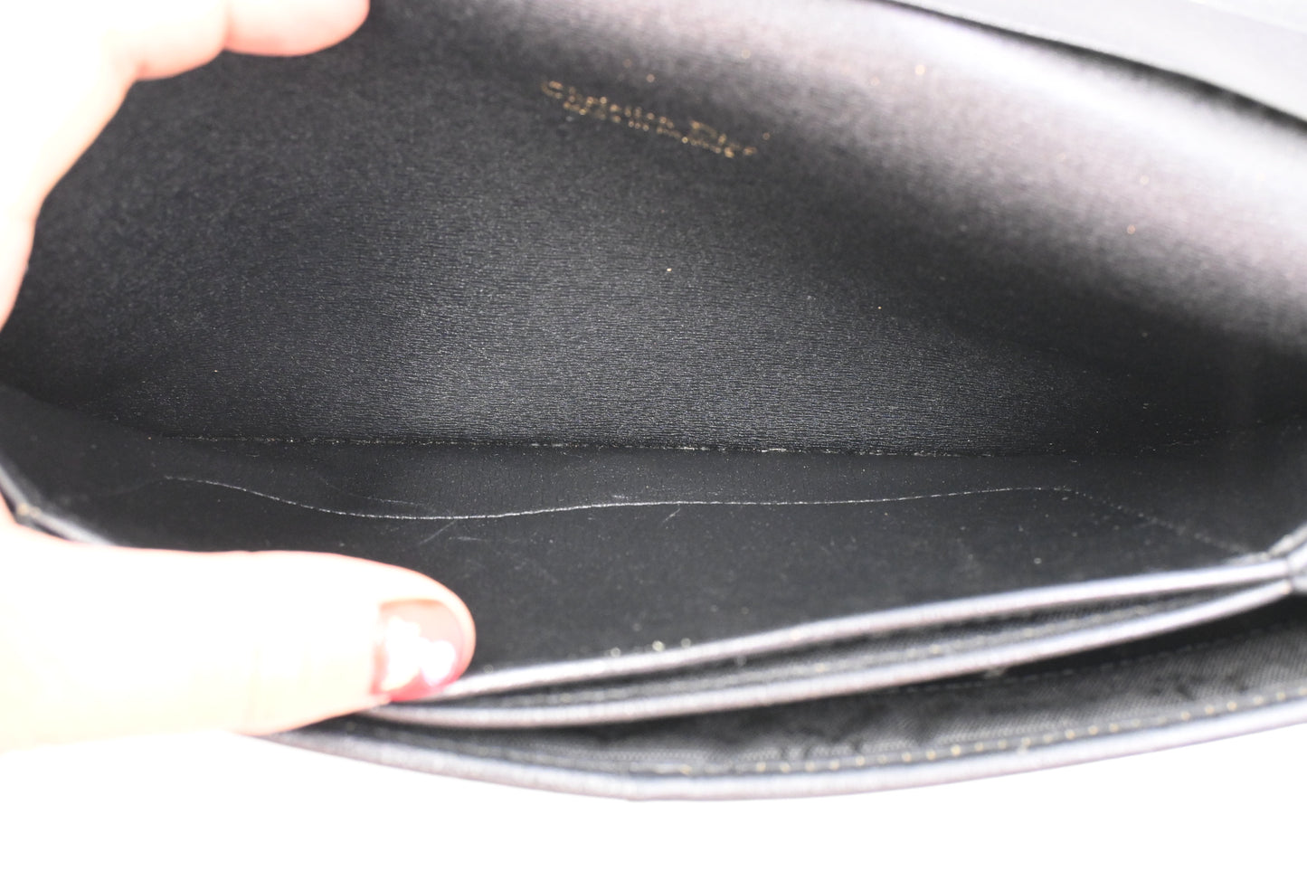 Dior Chain Shoulder Bag in Black Leather