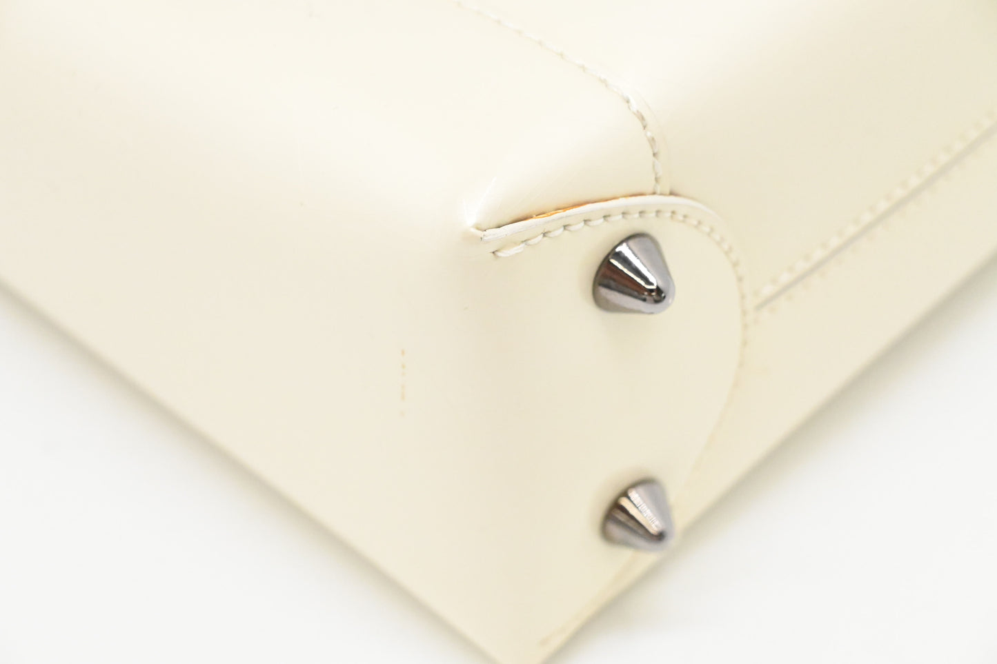 Dior Small Malice Handbag in Pearl White Patent Leather