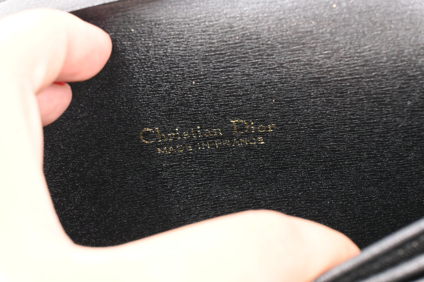 Dior Chain Shoulder Bag in Black Leather