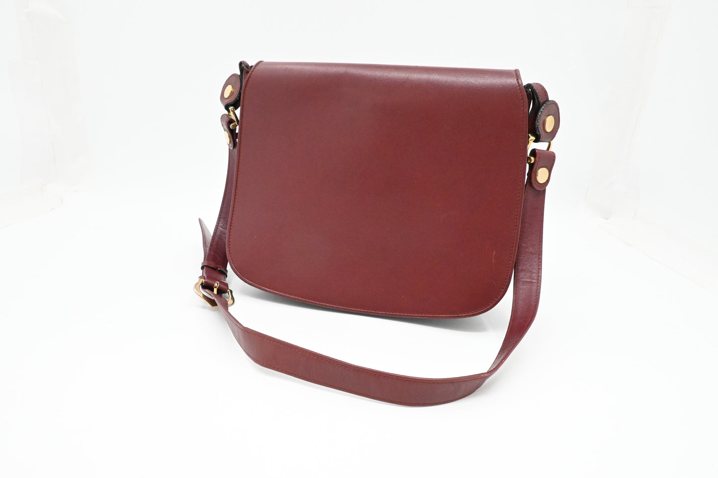 Cartier Messenger Bag in Burgundy Leather