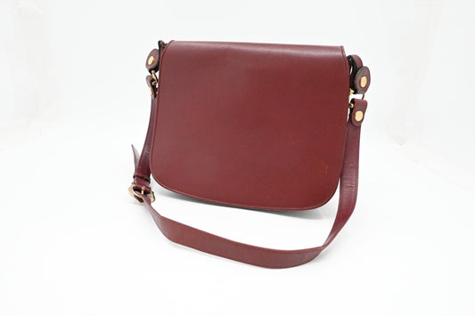 Cartier Messenger Bag in Burgundy Leather