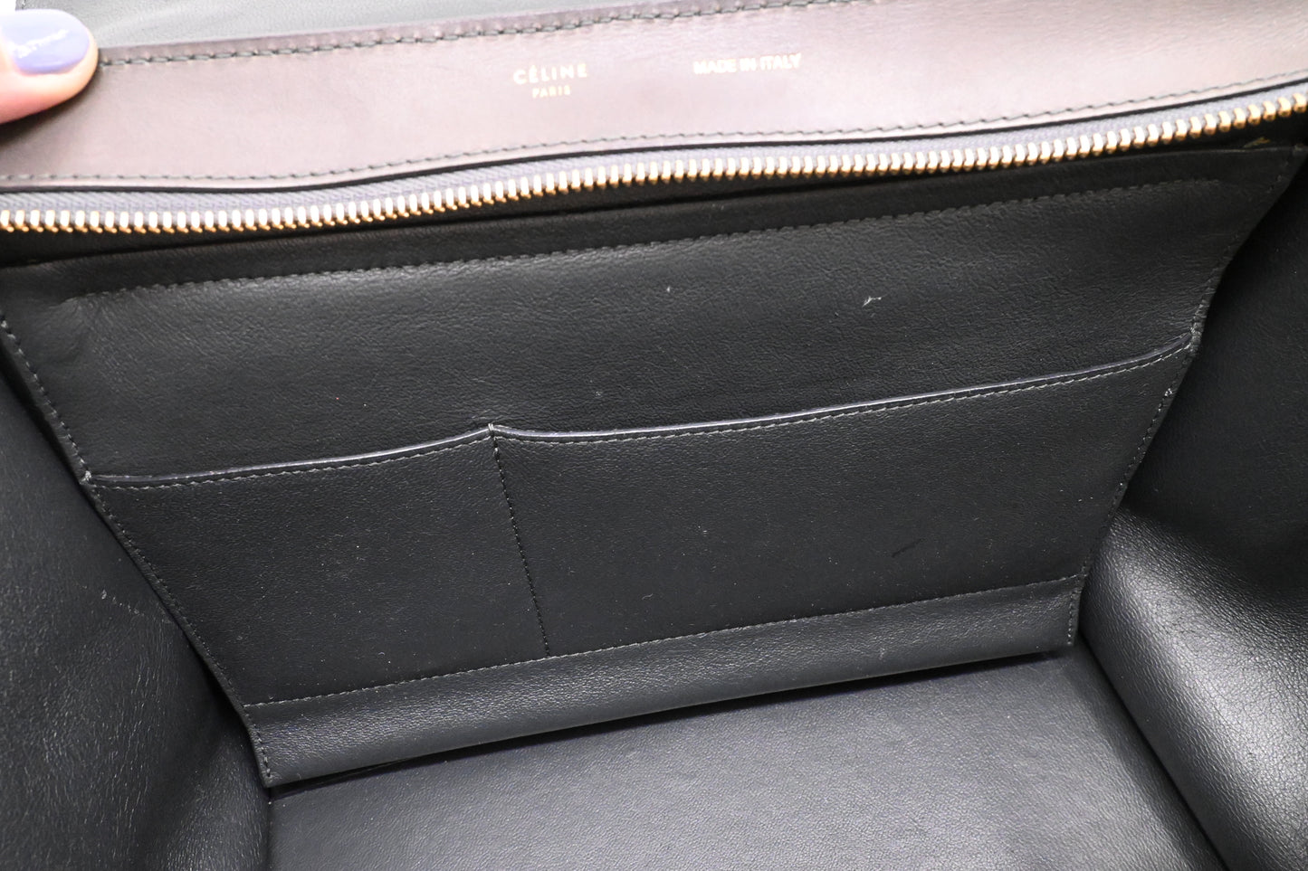 Celine Trapeze in Gray Leather
