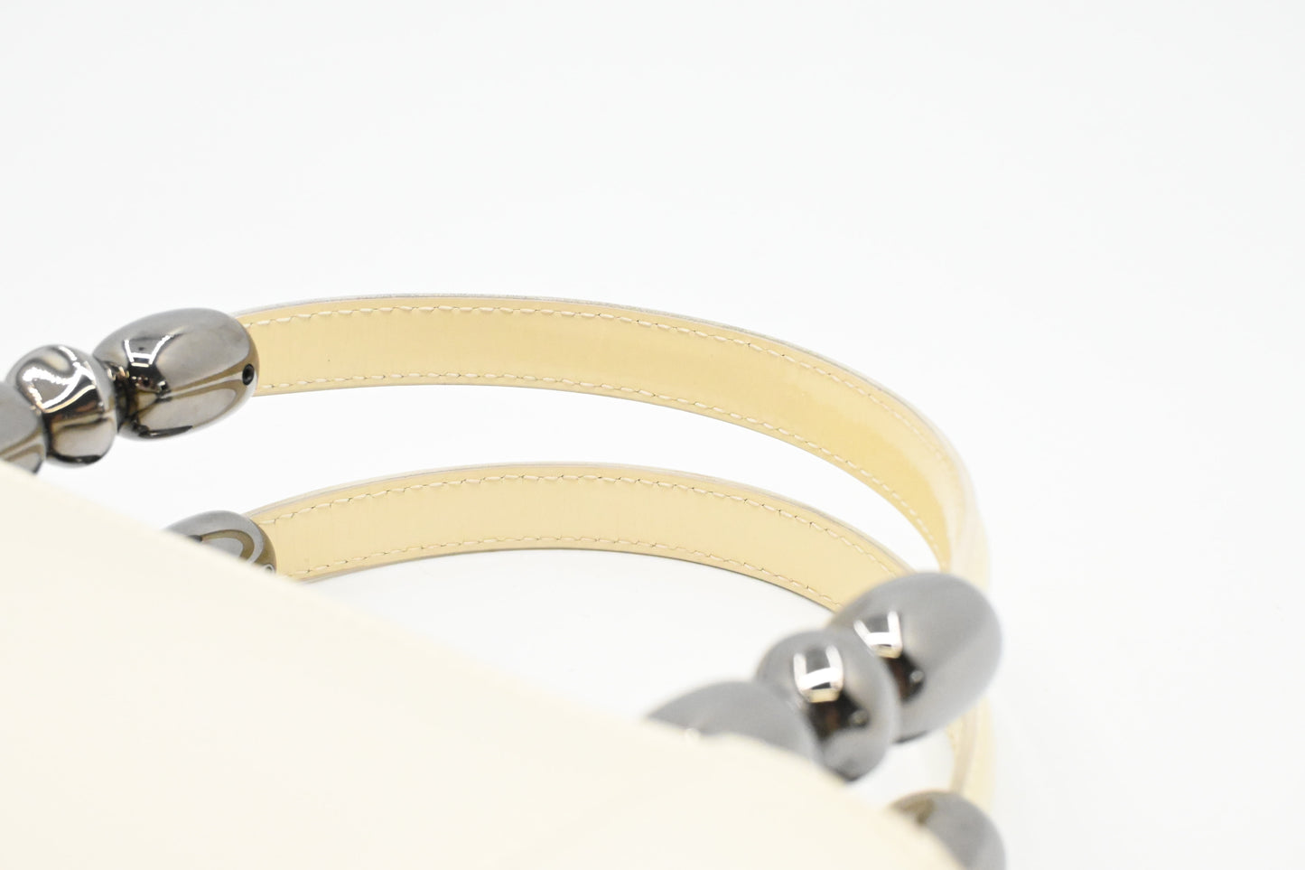 Dior Small Malice Handbag in Pearl White Patent Leather