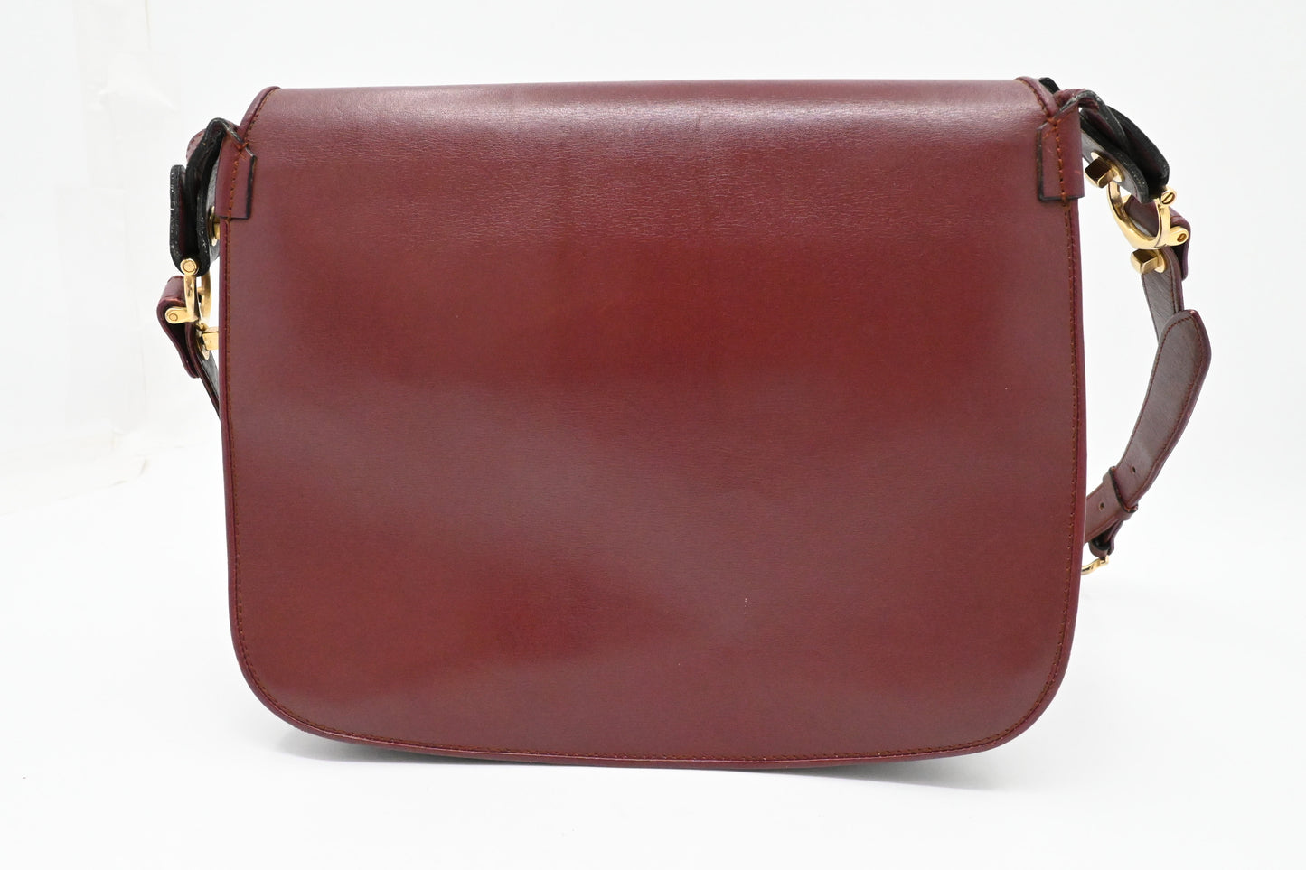 Cartier Messenger Bag in Burgundy Leather
