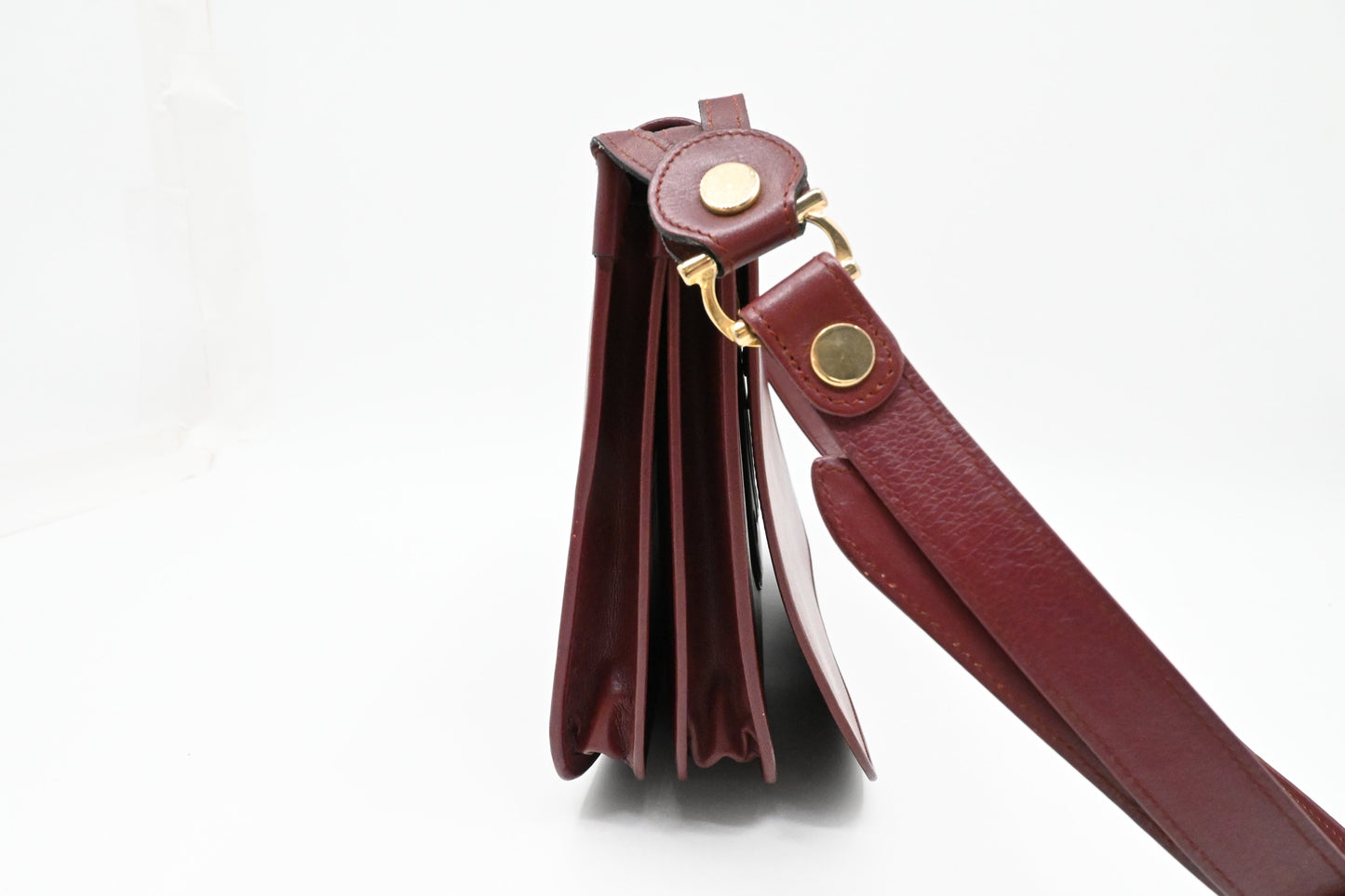 Cartier Messenger Bag in Burgundy Leather