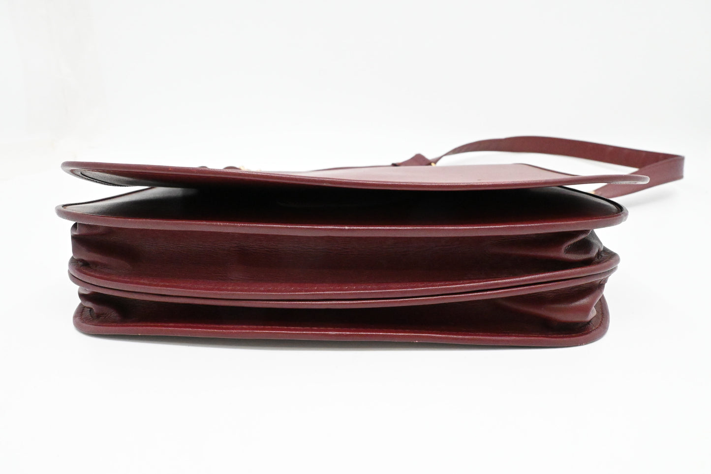 Cartier Messenger Bag in Burgundy Leather