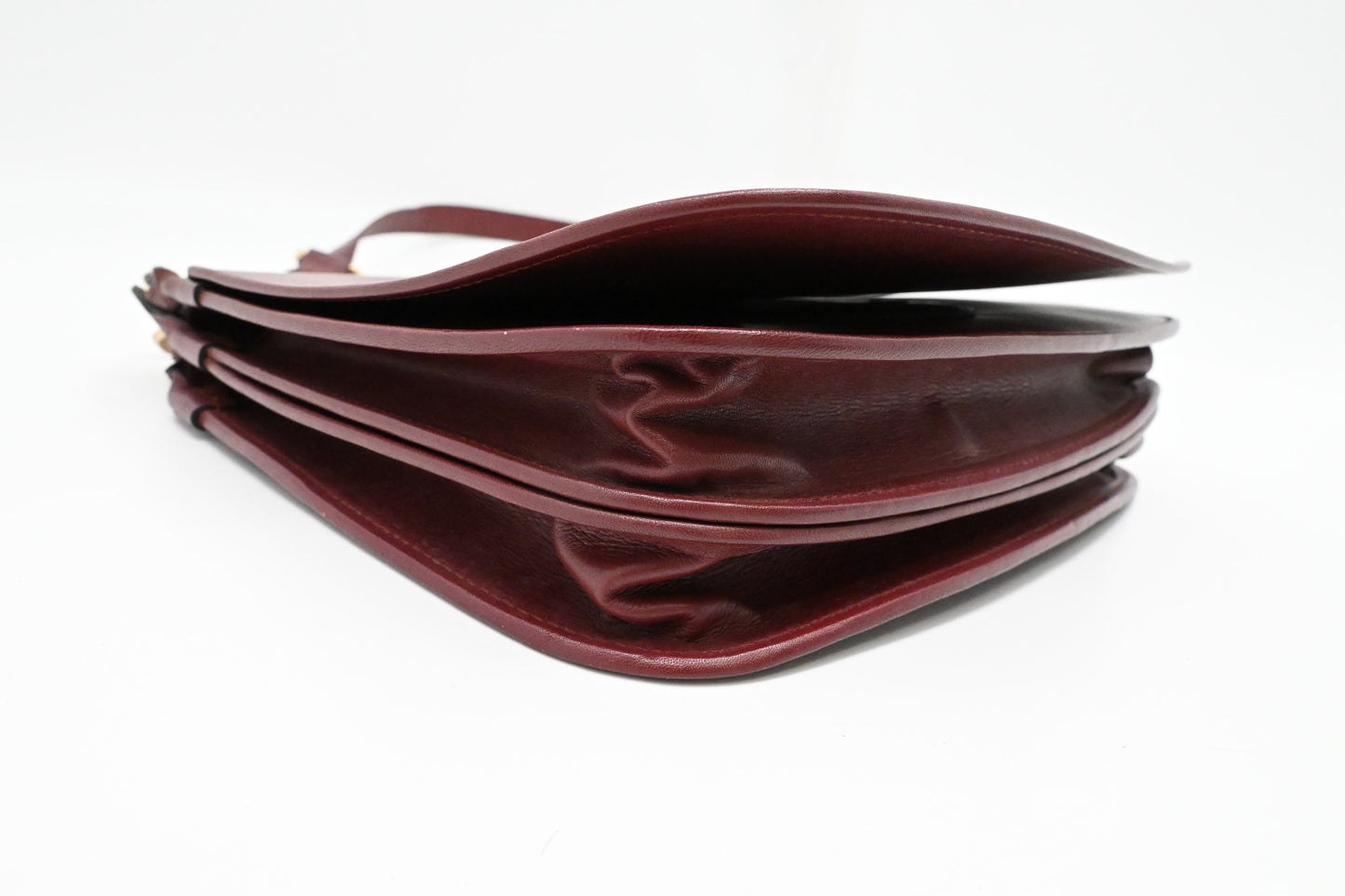 Cartier Messenger Bag in Burgundy Leather