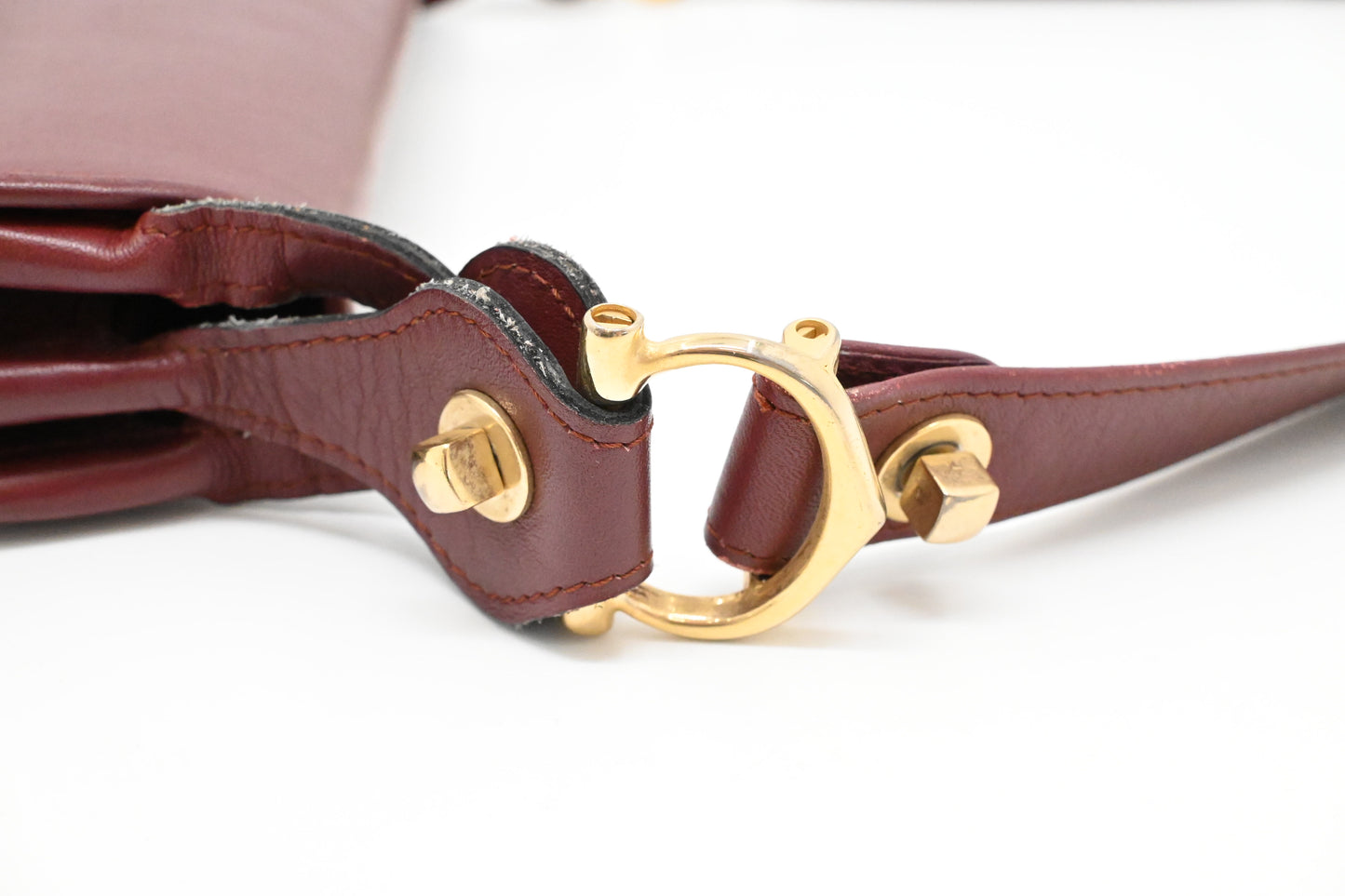 Cartier Messenger Bag in Burgundy Leather