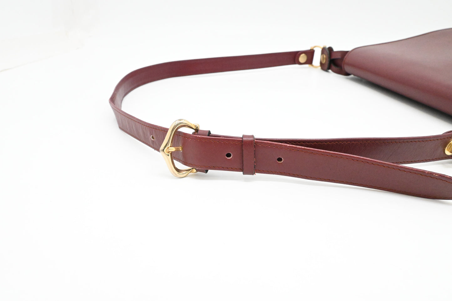 Cartier Messenger Bag in Burgundy Leather