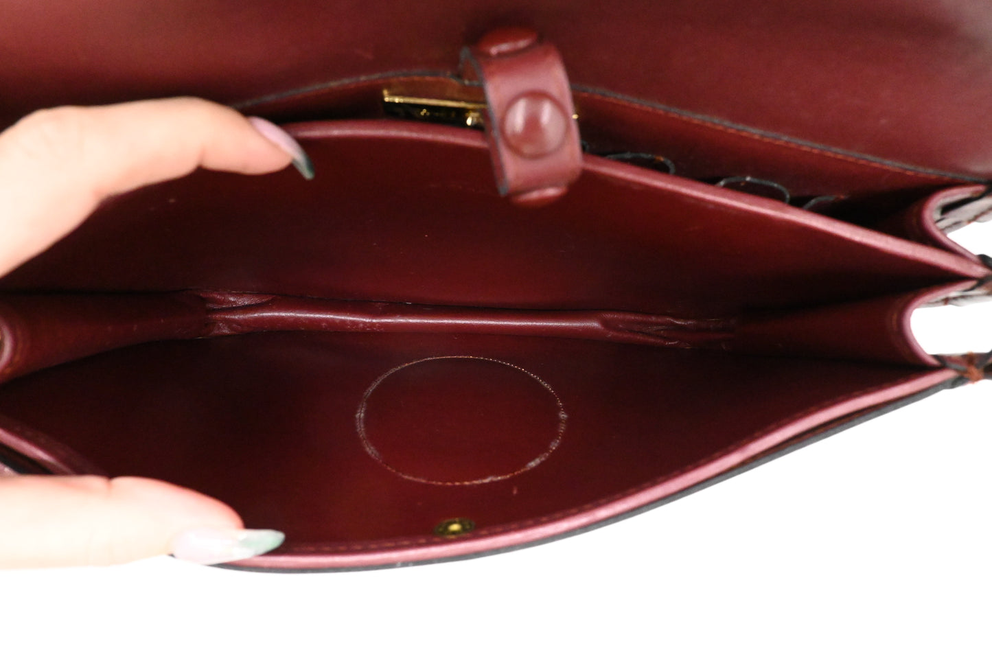 Cartier Messenger Bag in Burgundy Leather