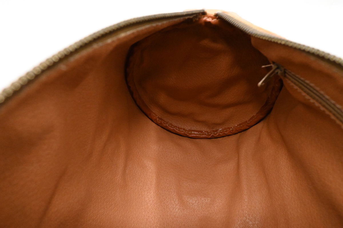 Celine Round Handbag in Brown Macadam Canvas