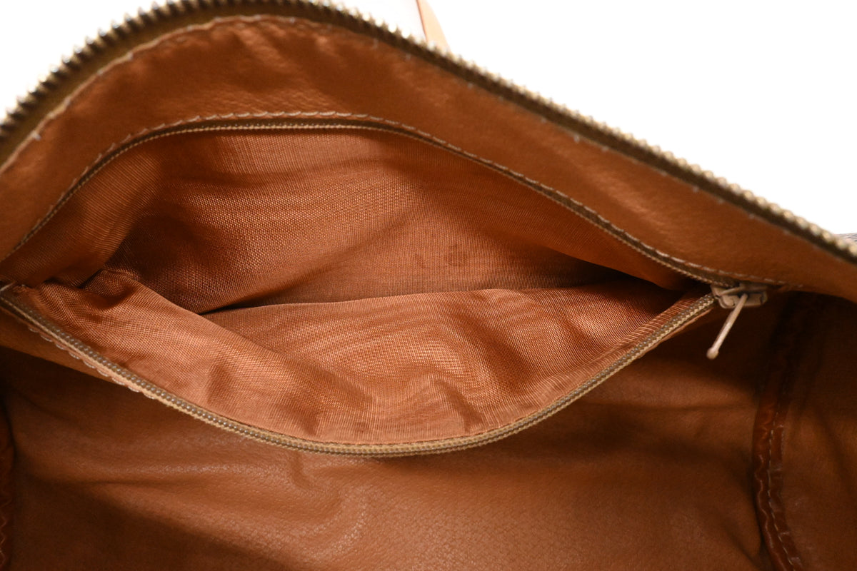 Celine Round Handbag in Brown Macadam Canvas