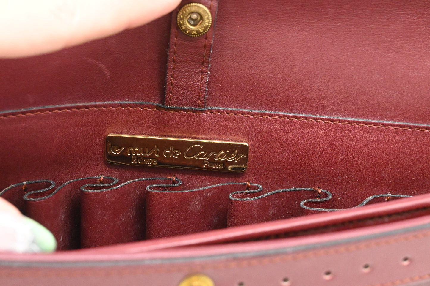 Cartier Messenger Bag in Burgundy Leather