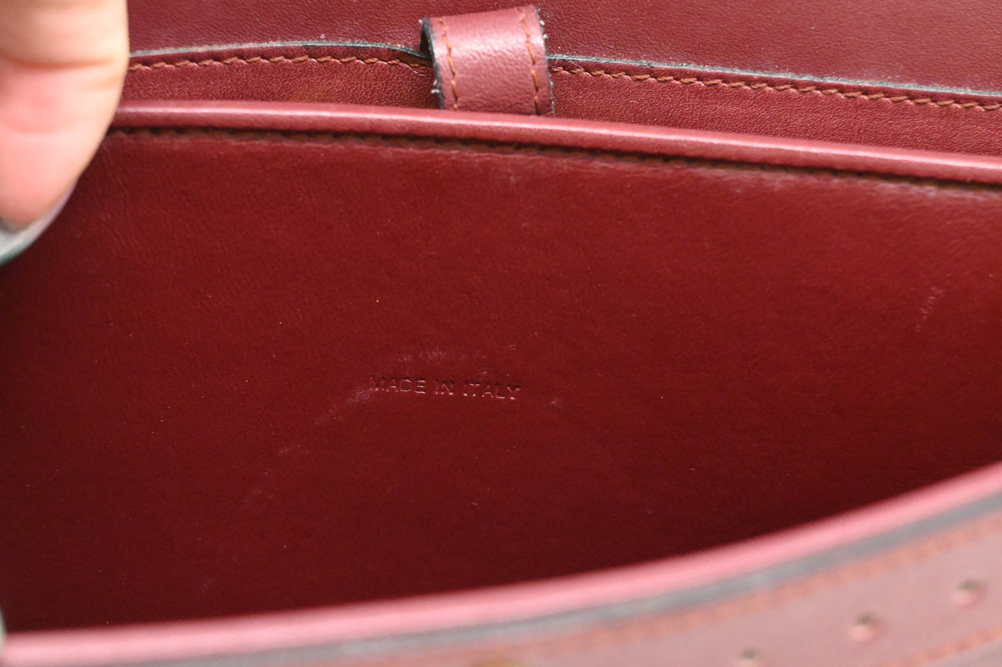 Cartier Messenger Bag in Burgundy Leather
