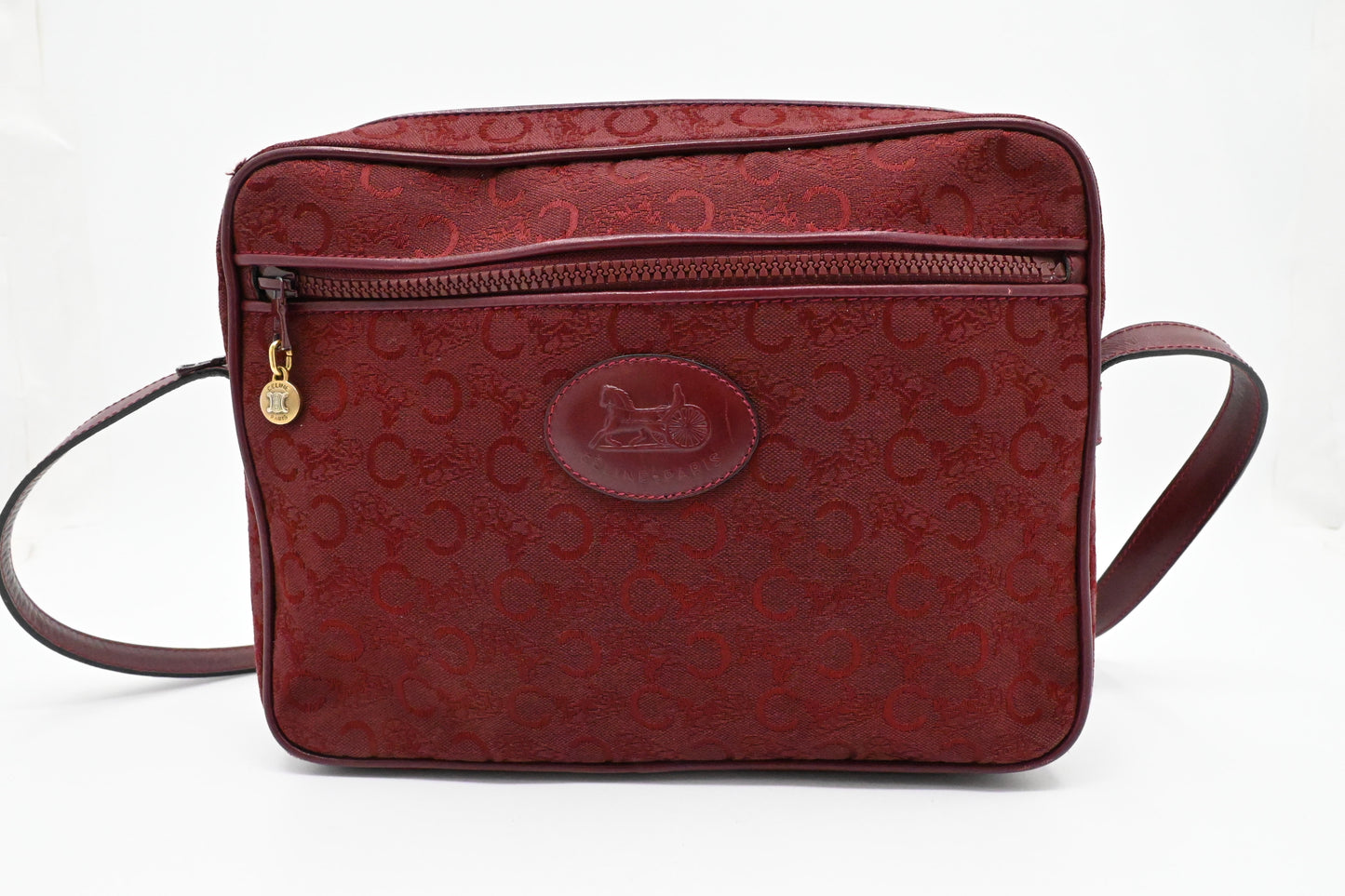 Celine Shoulder Bag in Red Canvas