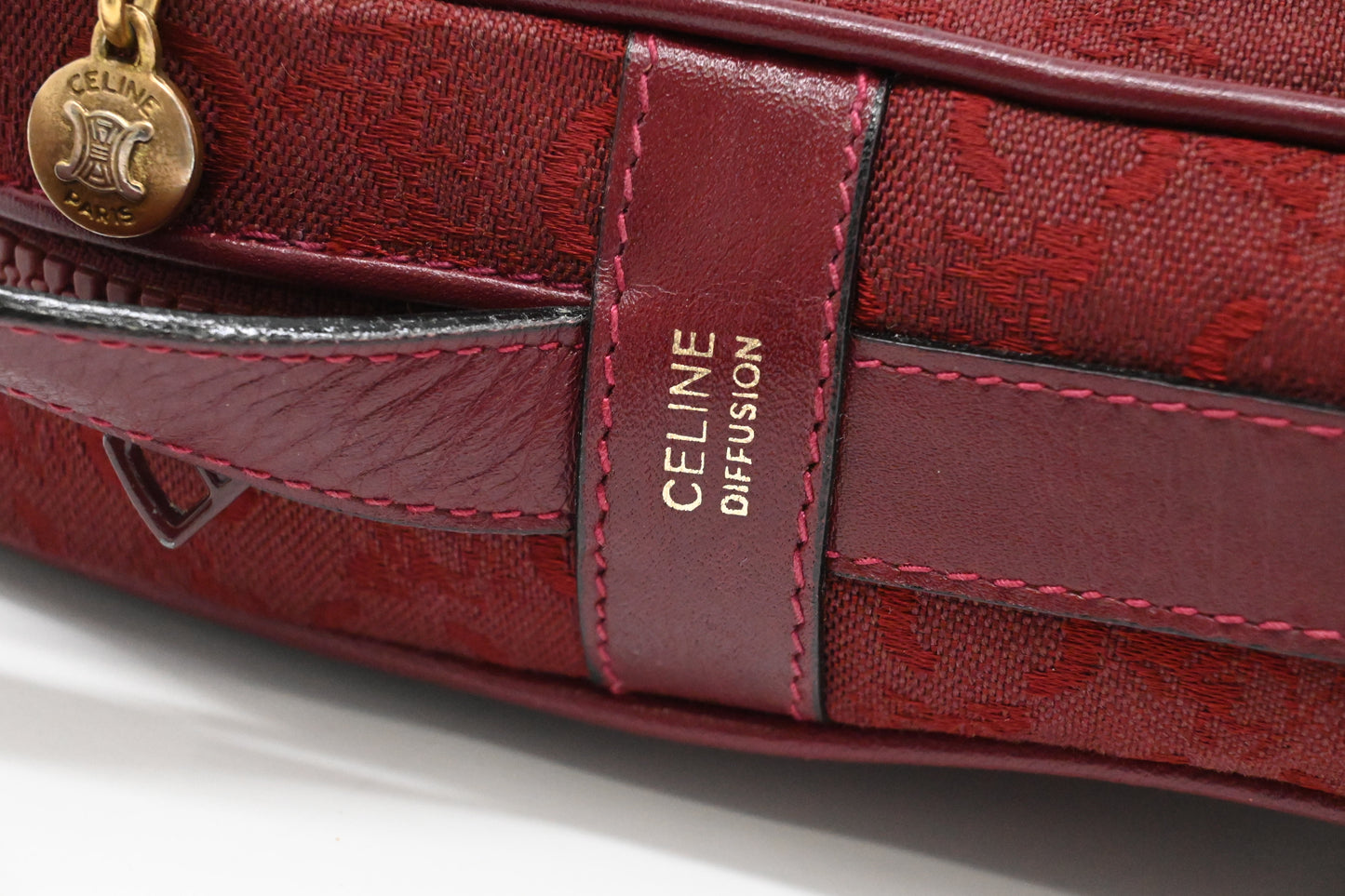 Celine Shoulder Bag in Red Canvas