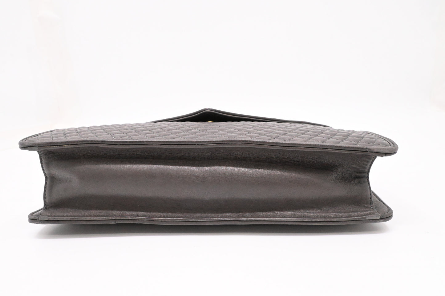 Bally Top Handle Handbag in Gray Quilted Leather